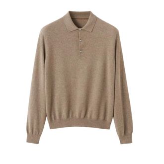 Loro Piana Cashmere Knitwear, male, Brown, Size: 2XL Classic Polo Shirt