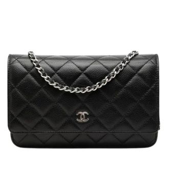 Chanel Pre-owned Wallet on Chain - Dames - Pre-owned - Zwart - Maat: ONE Size Leer