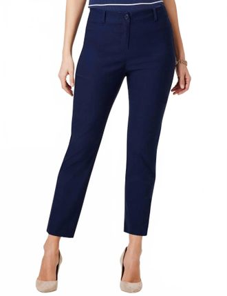 Nic+Zoe Polished Wonderstretch Straight Pants In Dark Indigo