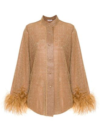 Os&eacute;ree Lumi&egrave;re Plumage shirt - Gold