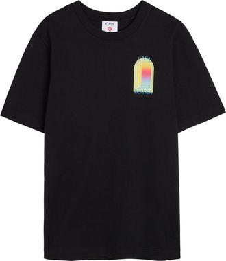 Casablanca Casablanca Larche Printed Cotton T-shirt - Black - XL