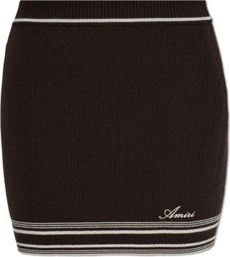 Amiri MA Stripe Mini Rok - Dames - Korte rokken - Bruin - XS - Wol - Rokken