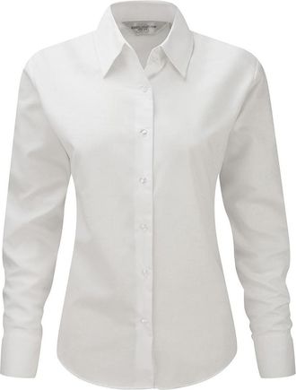 Russell Athletic Russell Collectie Dames/Dames Lange Mouw Easy Care Oxford Shirt (Wit)