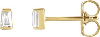 Diamond2Deal 14K Gold 1/8ct Lab-Grown Diamond Channel-Set Earrings Clarity SI, Color G-H