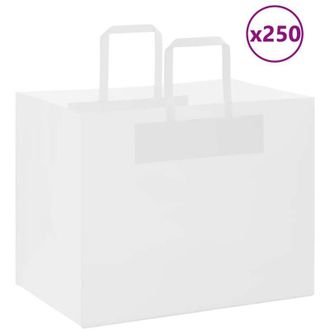 vidaXL Bolsas De Papel Con Asas 250 Uds Blanca 32x22x24 Cm Vidaxl