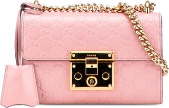 Gucci Pre-owned Womens Padlock Shoulder Bag Embossed - Light Pink Leather - One Size