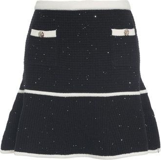 Liu Jo Glitter-Finish Knitted Mini Skirt