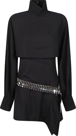 Iro Voggy Asymmetrical Cropped Overlay Metallic Dress
