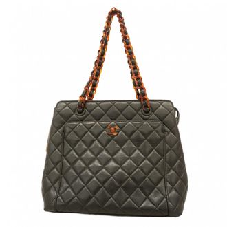 Chanel Black Leather Tote Bag (Pre-Owned)