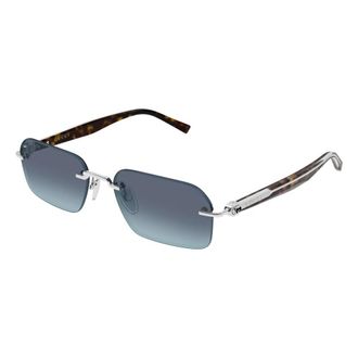 Gucci Gg 2259S Rechthoekige Zonnebril - Heren - Zonnebrillen - Grijs - 55 MM - Nylon - Accessoires