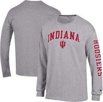 Champion Mens Champion Heather Gray Indiana Hoosiers Arch Over Logo 2-Hit Long Sleeve T-Shirt at Nordstrom, Size Xx-Large