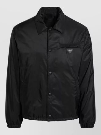 Prada collared jacket elastic cuffs front pocket