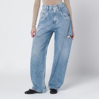 Maison Margiela Loose blue jeans with drawstrings
