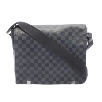 Louis Vuitton Pre-owned District MM NM Damier Graphite Schoudertas - Heren - Pre-owned - Grijs - Maat: ONE Size Leer