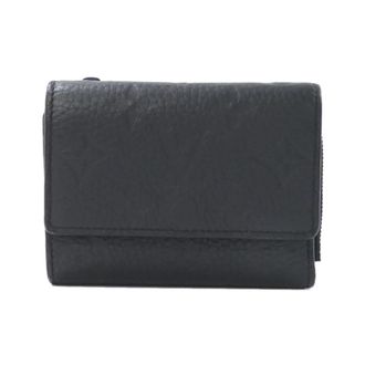 Louis Vuitton Black Leather Wallet (Tri-Fold) (Pre-Owned)