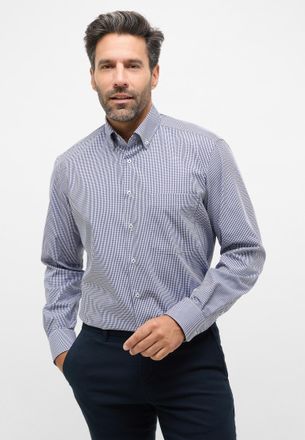 Eterna Langarmhemd ETERNA COMFORT FIT, Herren, Gr. 48, Normalgr&ouml;ssen, dunkelblau, Popeline, 100% Baumwolle, normal, Manschette, Hemden Langarmhemd, NON IRON 
