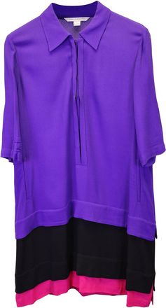 Diane Von Fürstenberg Diane Von Furstenberg Colorblock Layered Shirt Dress in Multicolor Viscose