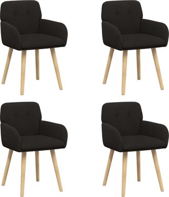 vidaXL Sillas De Comedor 4 Uds. Boucl&eacute; Negro 59 X 57 X 85 Cm Vidaxl