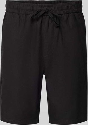 Only & Sons Regular Fit Bermudas aus Baumwoll-Leinen-Mix Modell LINUS in Black, Gr&ouml;&szlig;e XXL