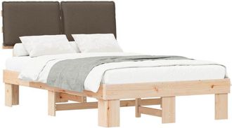 vidaXL Estructura De Cama Con Cabecera Tapizada Taup&eacute; 120 X 190 Cm Vidaxl