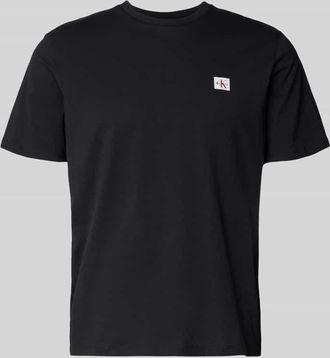 Calvin Klein Jeans T-Shirt mit Label-Badge in Black, Gr&ouml;&szlig;e XXL