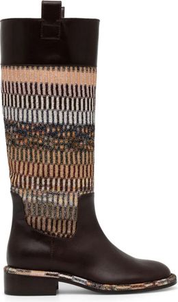 Missoni panelled knee-high boots - Brown