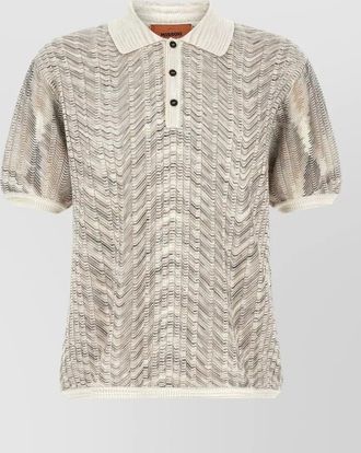 Missoni zigzag knit short-sleeve polo shirt