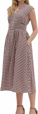 Entro Ginger Gingham Midi Dress In Multi