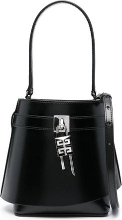 Givenchy Bucket Bags, female, Black, Size: ONE SIZE Black Shark Lock Bucket Bag