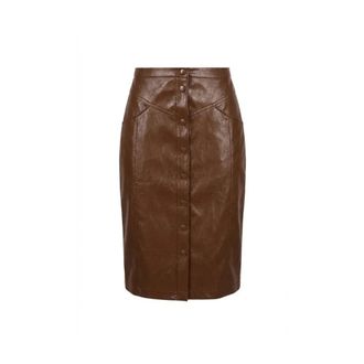 Am&eacute;lie & Am&eacute;lie Rokken, Dames, Bruin, XL, Leer, Fernie Rok