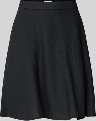Marc O'Polo Ausgestellter Mini-Rock aus reinem Leinen in BLACK, Größe 44
