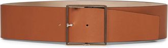 Max Mara Brede leren riem - Dames - Riemen - Bruin - S - Leer - Accessoires