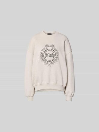 Rotate Oversized Sweatshirt mit Logo-Stitching in Weiss, Gr&ouml;&szlig;e L
