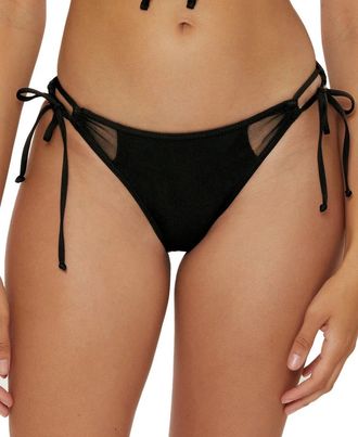 BECCA by Rebecca Virtue Muse Bikini Bottom Womens Black Sheer Cut Out Emelia hipster JZZ718