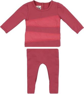 Maniere Puffed Triangle Top & Leggings Set in Berry at Nordstrom, Size 12M