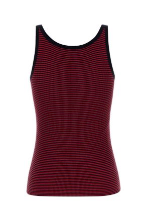 Prada Womens Embroidered Silk Tank Top Blu+rosso Exterior: Recycled Maglie