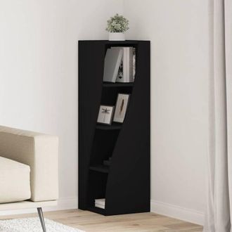 vidaXL vidaXL Mobile angolare Nero 32x32x102cm Legno multistrato