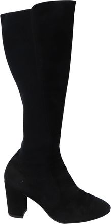 Stuart Weitzman Livia 80 Knee Boots in Black Suede