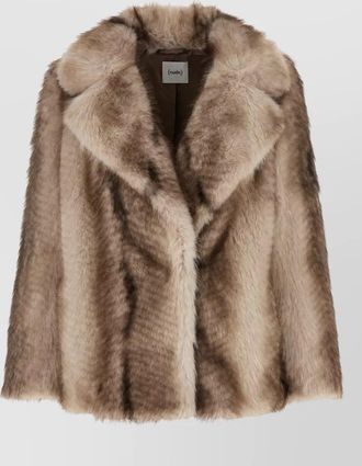 Nude faux fur coat