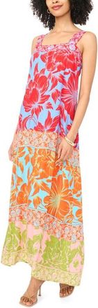 Vince Camuto Thick Strap Sleeveless Maxi Dress in Shell Pink Multi at Nordstrom, Size X-Small
