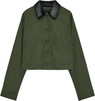 Anine Bing Yuma Jacket - Dames - Zomerjassen - Groen - XS - Katoen - Jassen