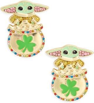 BaubleBar x Disney Grogu Pot Of Gold Stud Earrings in Green at Nordstrom Rack