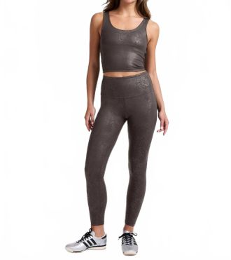 Beyond Yoga Powershine Sport Street Cropped Tank Top In Espresso Viper