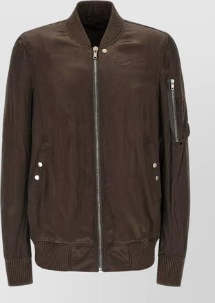 Rick Owens flight bomber jacket ribbed collar cuffs pockets