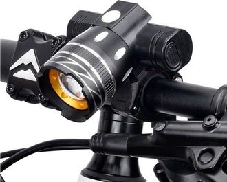 No Brand Faro Delantero Para Bicicleta De Monta&ntilde;a Recargable Por Usb De 2000 Mah, Potente Luz Led Con Varios Modos, Duradero Para Paseos Nocturnos, Acampadas, 