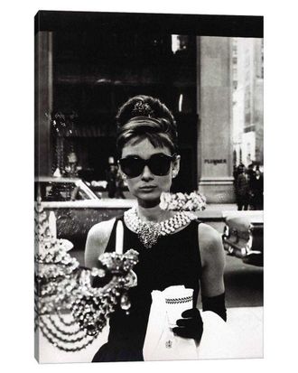 iCanvas Audrey Hepburn As Seen Through Tiffanys Storefront Window By Radio Days Wall Art