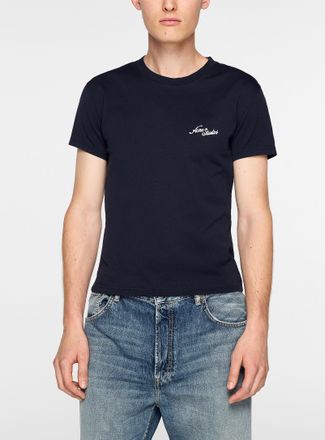 Acne Studios Mens Cursive logo fitted T-shirt