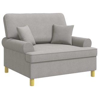 vidaXL Sill&oacute;n Xxl Con Cojines Gris Nube Tela Vidaxl