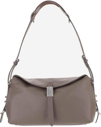 Pinko Structured Grey Handbag With Minimalist Aesthetic