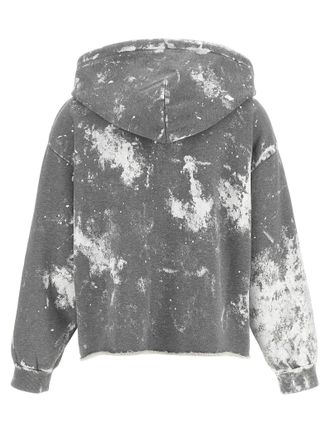 Maison Margiela Paint-Stained Cotton Hoodie - Gray